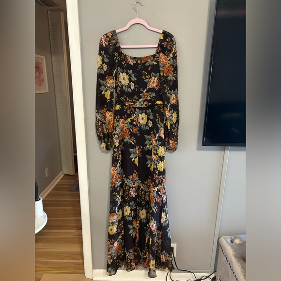 Veronica Beard Avani Floral Silk Maxi Dress Sz 2 - Picture 10 of 13